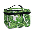 Vintage Hop Cone Pattern Print Travel Makeup Bag