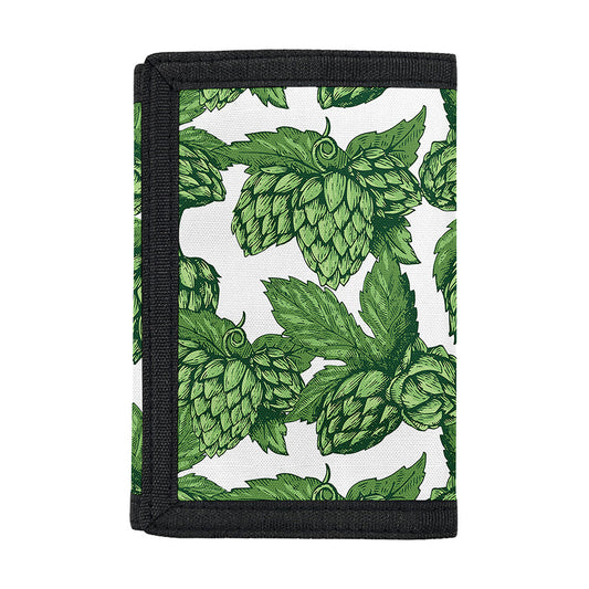 Vintage Hop Cone Pattern Print Trifold Wallet