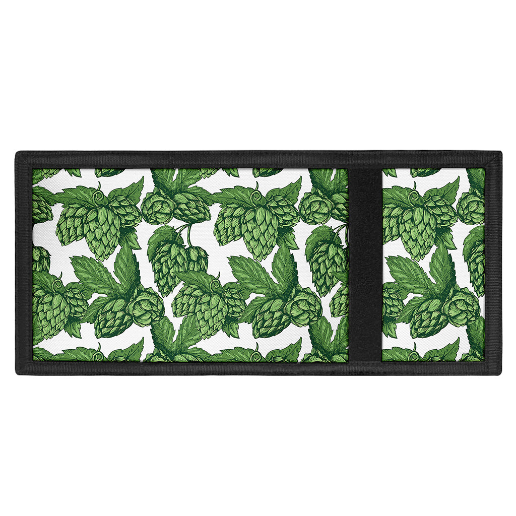 Vintage Hop Cone Pattern Print Trifold Wallet