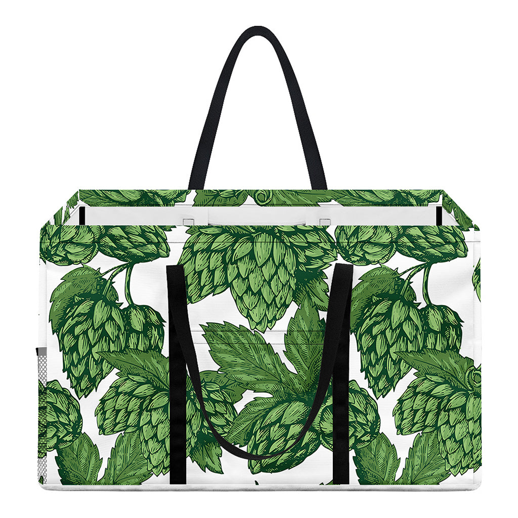 Vintage Hop Cone Pattern Print Utility Tote Bag