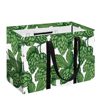 Vintage Hop Cone Pattern Print Utility Tote Bag