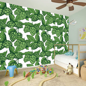 Vintage Hop Cone Pattern Print Wall Sticker