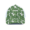 Vintage Hop Cone Pattern Print White Mesh Trucker Cap