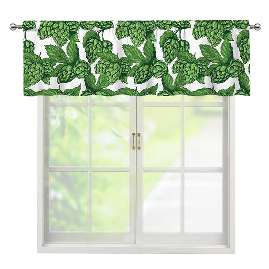 Vintage Hop Cone Pattern Print Window Valance