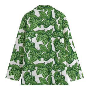 Vintage Hop Cone Pattern Print Women's Blazer