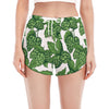 Vintage Hop Cone Pattern Print Women's Split Running Shorts