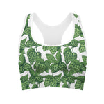 Vintage Hop Cone Pattern Print Women's Sports Bra