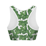Vintage Hop Cone Pattern Print Women's Sports Bra