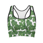 Vintage Hop Cone Pattern Print Women's Sports Bra