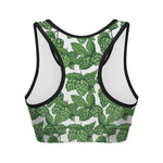 Vintage Hop Cone Pattern Print Women's Sports Bra