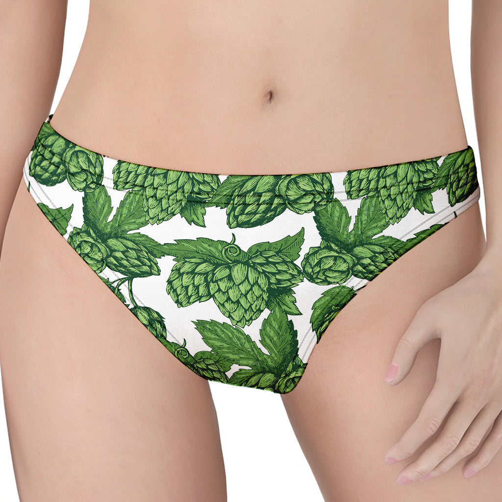 Vintage Hop Cone Pattern Print Women's Thong