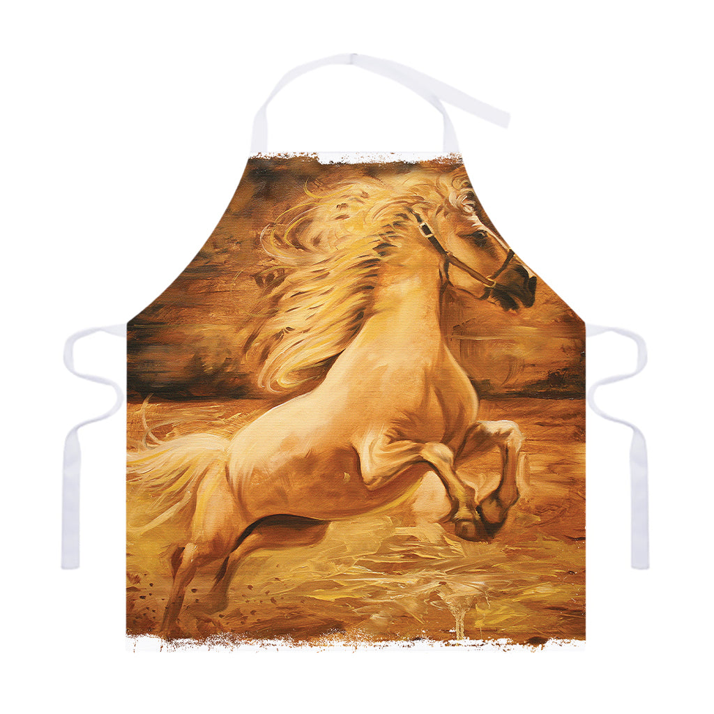 Vintage Horse Painting Print Adjustable Apron