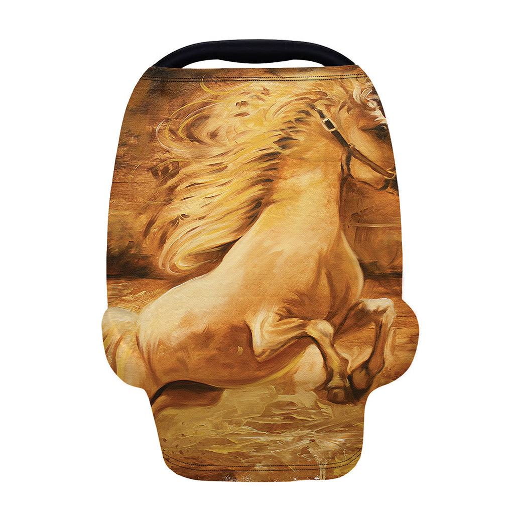 Vintage Horse Painting Print Baby Seat Cover