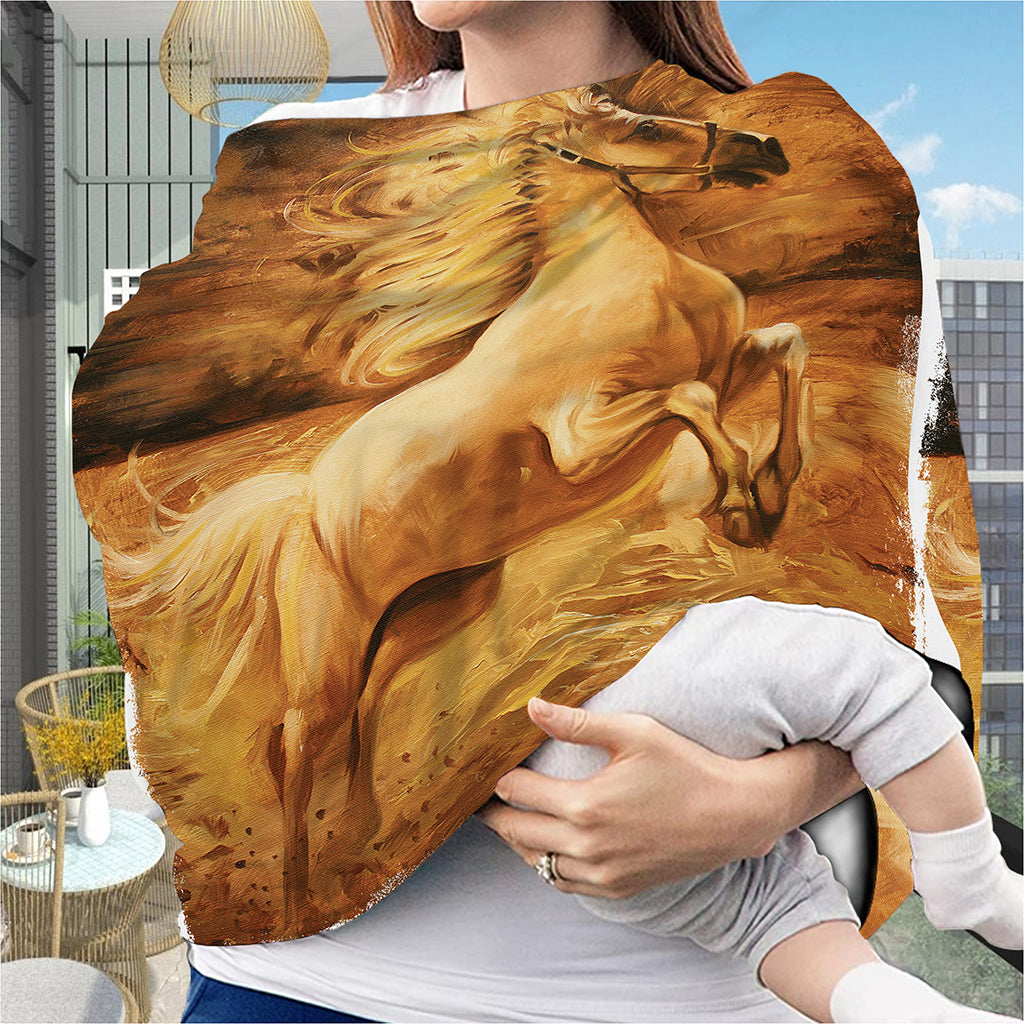 Vintage Horse Painting Print Baby Seat Cover