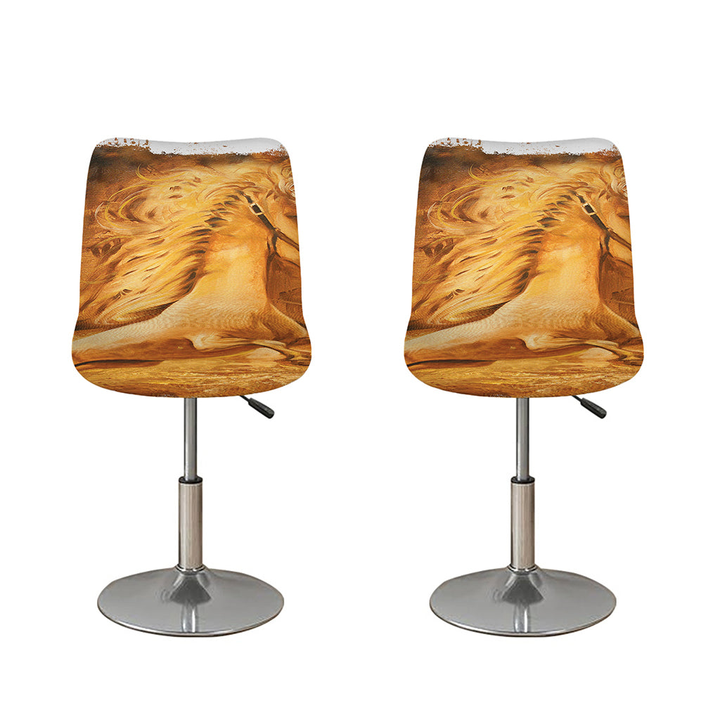 Vintage Horse Painting Print Bar Stool Covers