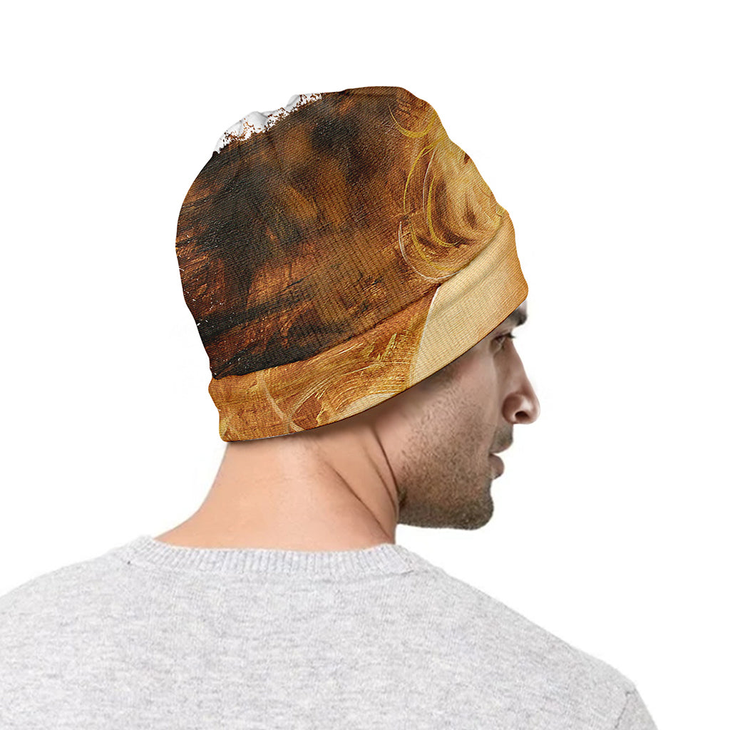 Vintage Horse Painting Print Beanie