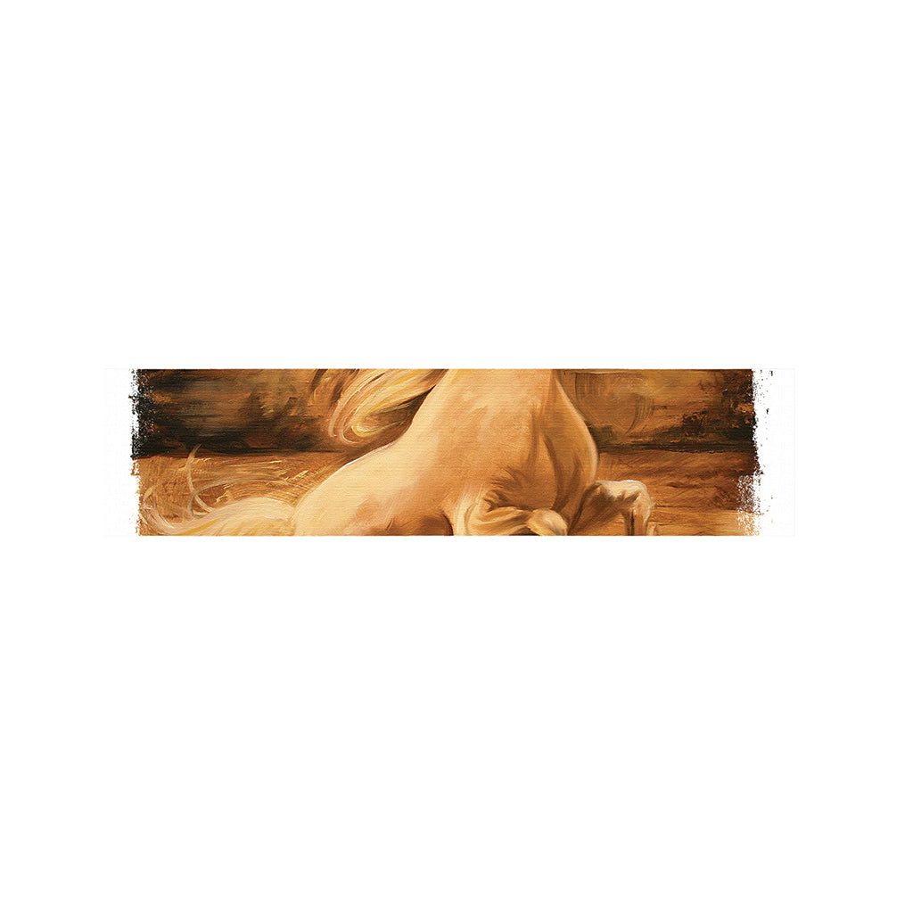 Vintage Horse Painting Print Bed Runner