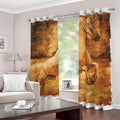 Vintage Horse Painting Print Dimout Grommet Curtains