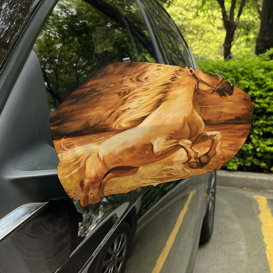 Vintage Horse Painting Print Car Side Mirror Covers