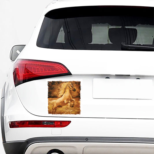 Vintage Horse Painting Print Car Sticker