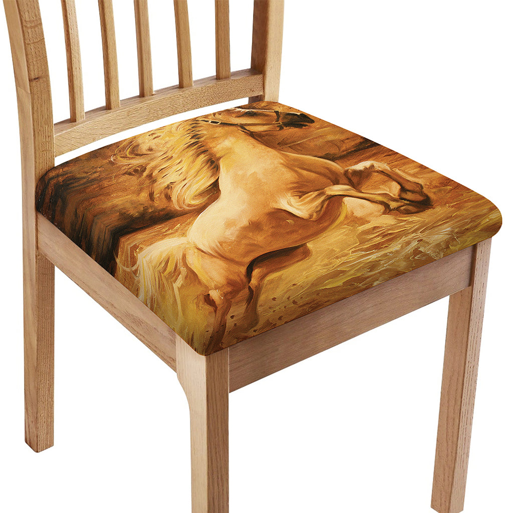 Vintage Horse Painting Print Chair Cushion Cover