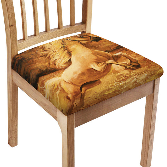 Vintage Horse Painting Print Chair Cushion Cover