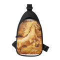 Vintage Horse Painting Print Sling Bag