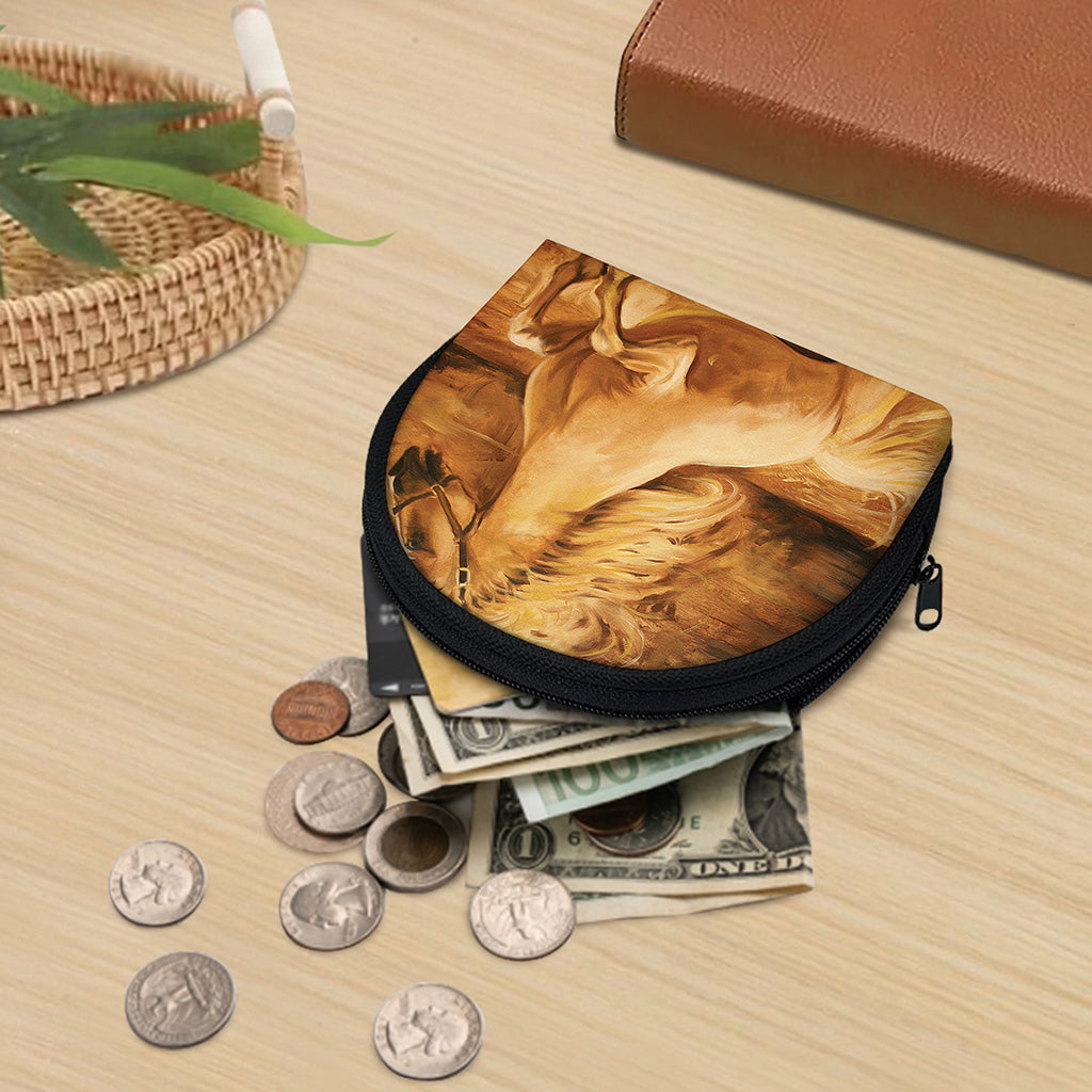 Vintage Horse Painting Print Coin Purse