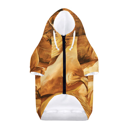 Vintage Horse Painting Print Dog Zip Up Hoodie