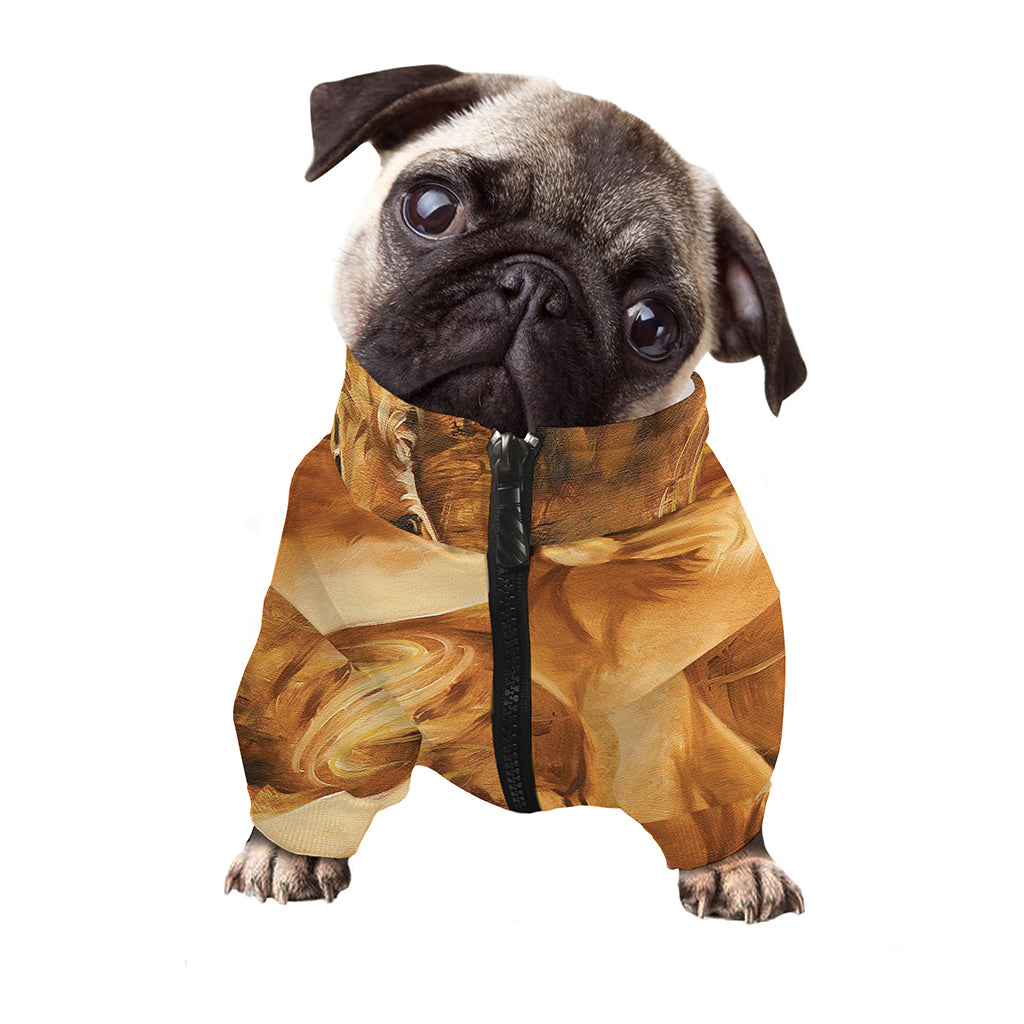 Vintage Horse Painting Print Dog Zip Up Jacket