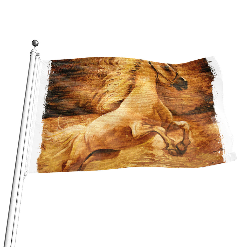 Vintage Horse Painting Print Flag
