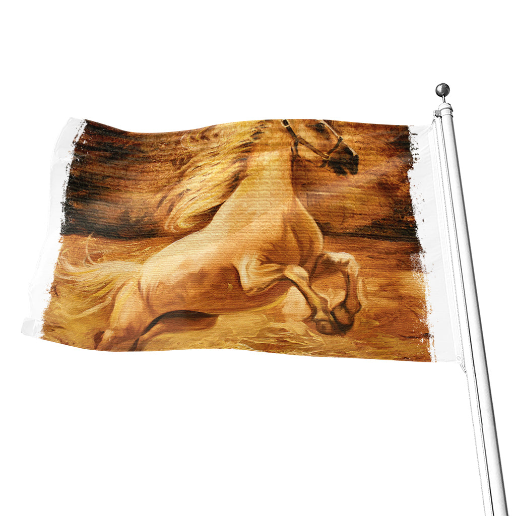 Vintage Horse Painting Print Flag