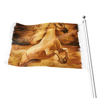 Vintage Horse Painting Print Flag