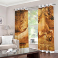 Vintage Horse Painting Print Grommet Curtains