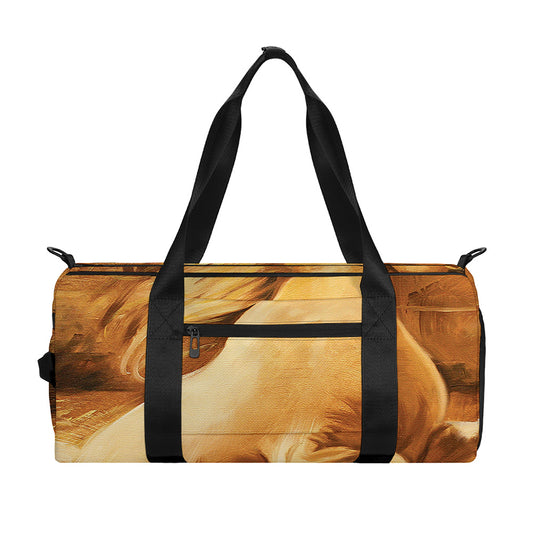 Vintage Horse Painting Print Gym Bag