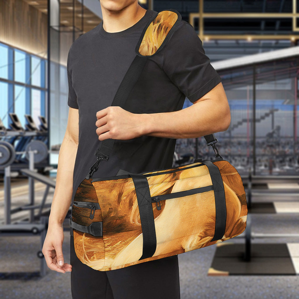 Vintage Horse Painting Print Gym Bag