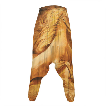 Vintage Horse Painting Print Hammer Pants