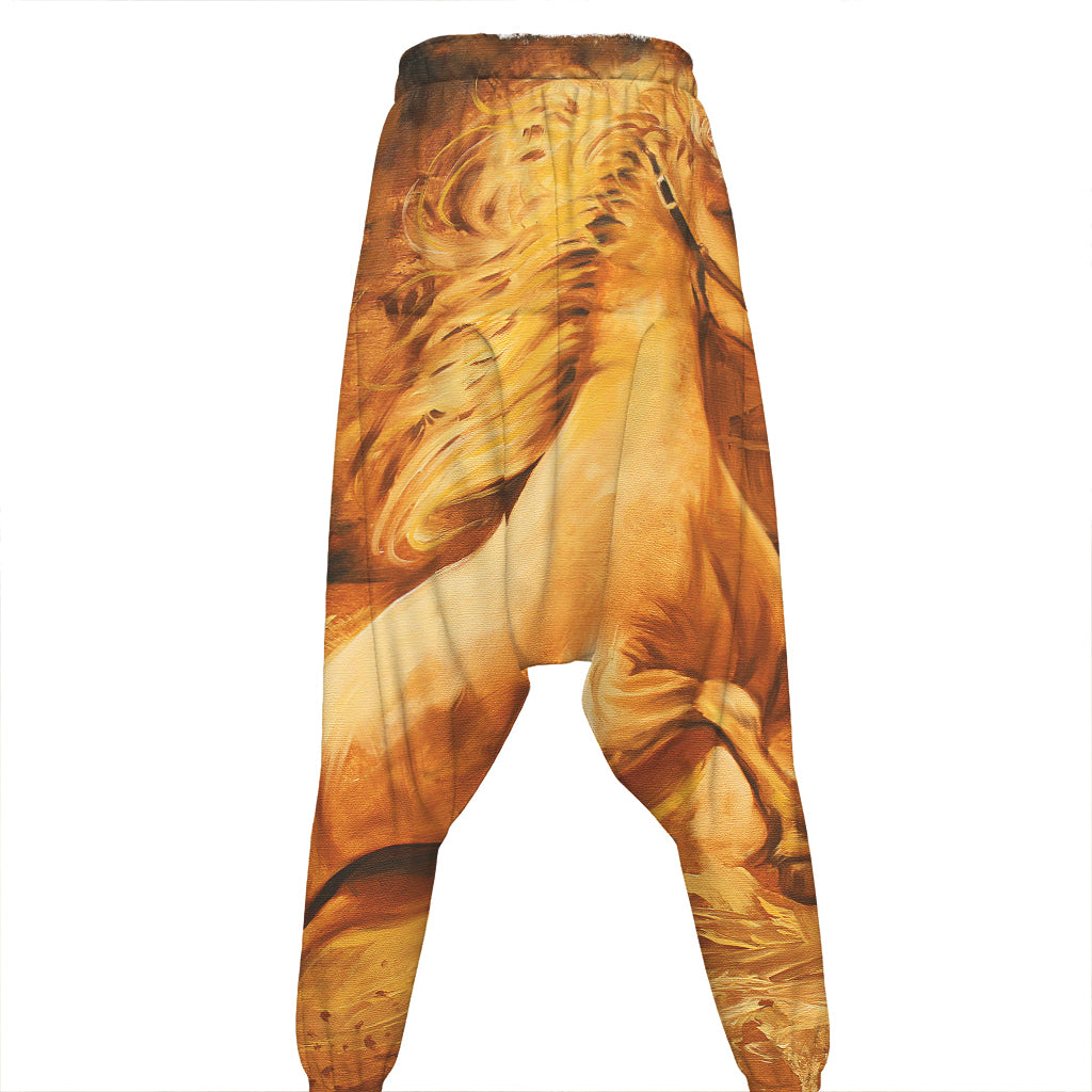Vintage Horse Painting Print Hammer Pants