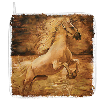 Vintage Horse Painting Print Hand Towel