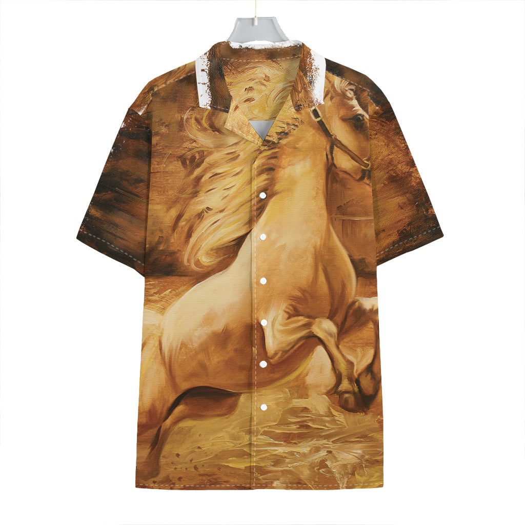 Vintage Horse Painting Print Hawaiian Shirt
