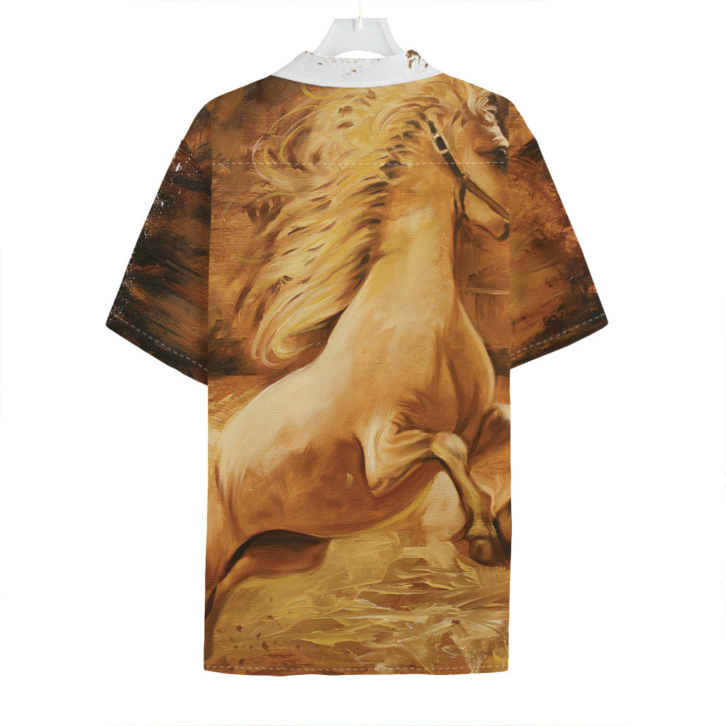 Vintage Horse Painting Print Hawaiian Shirt