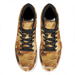 Vintage Horse Painting Print High Top Leather Sneakers