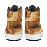 Vintage Horse Painting Print High Top Leather Sneakers