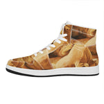 Vintage Horse Painting Print High Top Leather Sneakers
