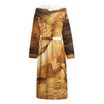 Vintage Horse Painting Print Hooded Bathrobe