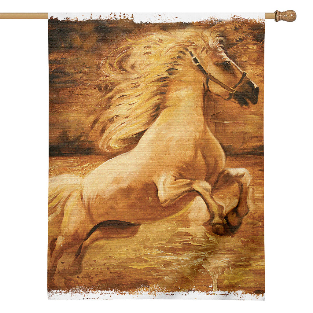 Vintage Horse Painting Print House Flag