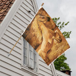 Vintage Horse Painting Print House Flag