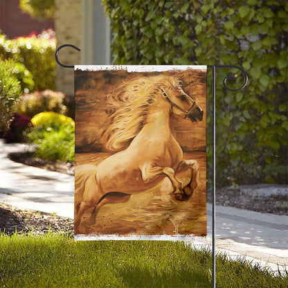Vintage Horse Painting Print House Flag
