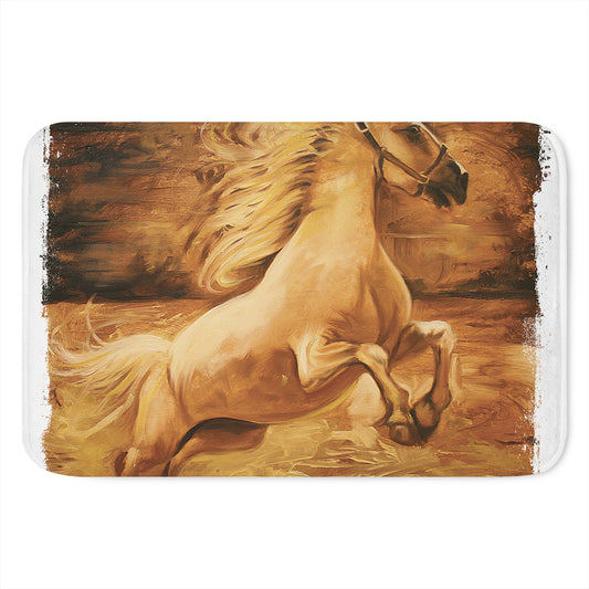 Vintage Horse Painting Print Indoor Door Mat