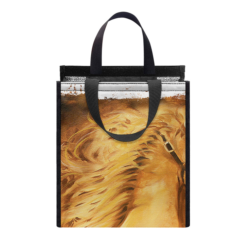 Vintage Horse Painting Print Insulated Lunch Tote